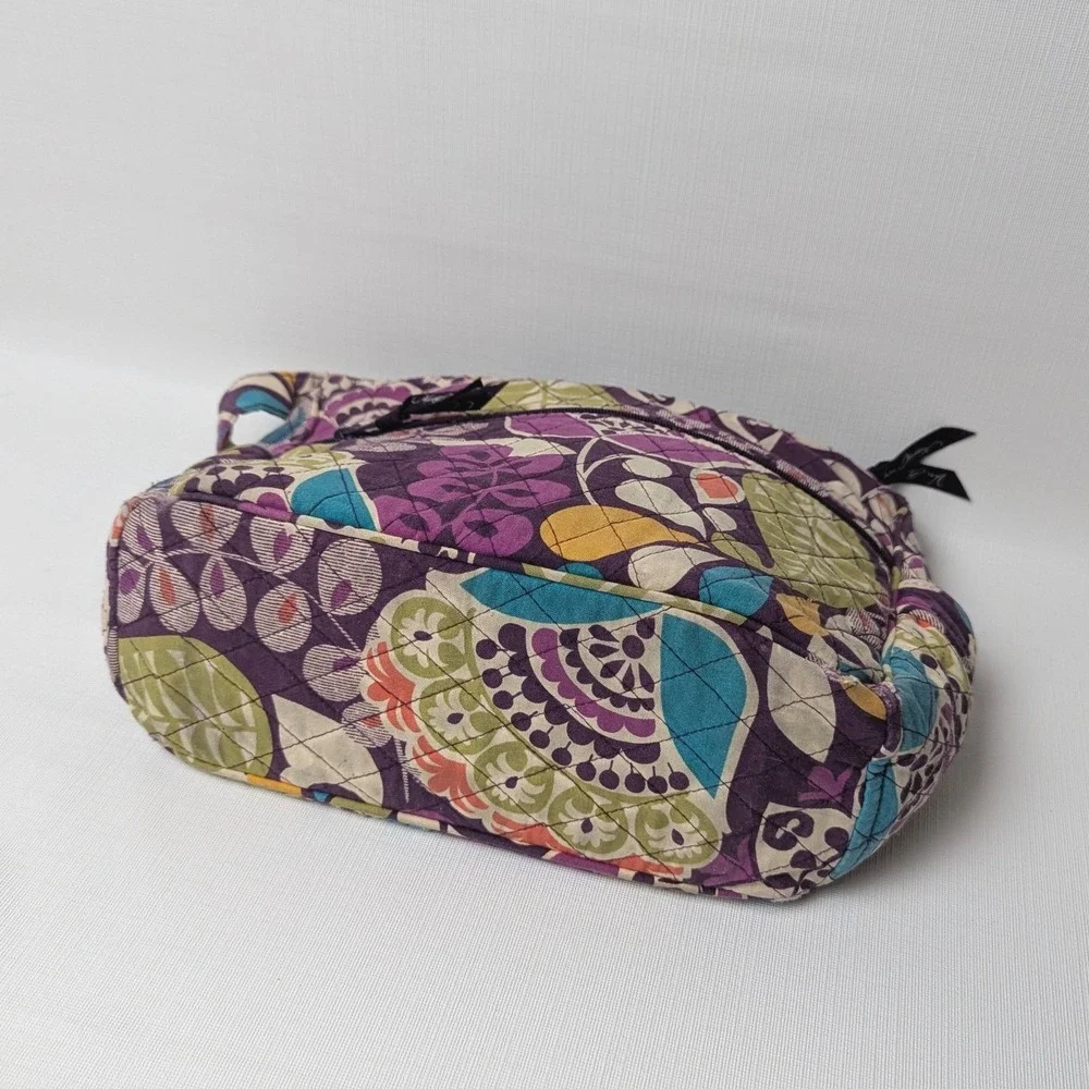 Vera Bradley Plum Crazy Quilted Cotton Crossbody Bag Purple Floral Adjustable